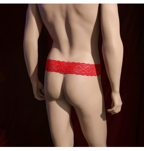 Feeetmoi - Men's Beaded Hollow Exposed Penis Underwear (Red)